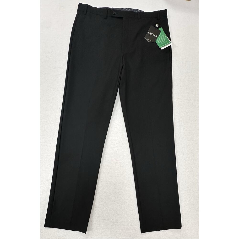 Lauren Ralph Lauren Dress Pants Black 36x34 Classic Fit Ultraflex Stretch NWT